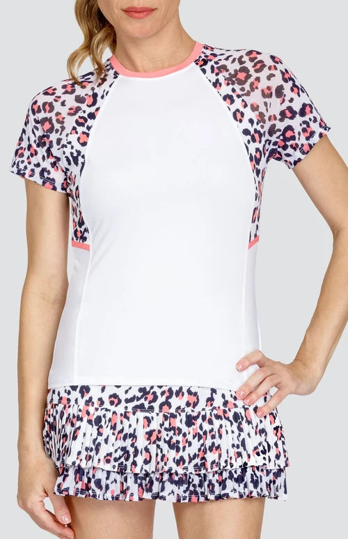 Tail Odette Short Sleeve Tennis Top-Chalk : XS ^